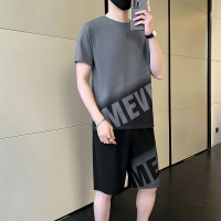 休閒兩件式套裝 柔軟舒適百搭男生套裝 吸汗時尚潮流套裝夏天 運動聚會度假男生穿搭
