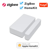 Tuya Zigbee HomeKit Door Window Sensor Wireless Connection Smart Door Detectors SmartLife Works with Zigbee and HomeKit Gateway