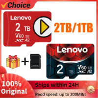 Lenovo 2TB Class 10 Micro TF/SD Card 128GB 256GB 512GB 1TB High Speed Memory Card SD TF Card With Adapter For Nintendo Switch