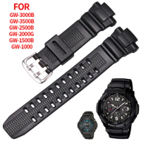 Watchband For Casio GW-3500B GW-3000B GW-2000 Sport Watch Band Black Soft Silicone Rubber Pin Buckle Strap for Man Bracelet+Tool