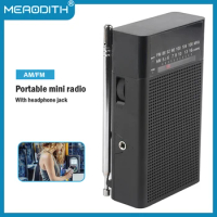 Portable Mini Radio AM / FM radio station with built-in speaker stereo pocket AM FM radio with headphone jack