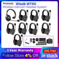 Saramonic Witalk WT9D Wireless Intercom Headset System Full Duplex for Sport Communication Headsets Microphone for Film Stage