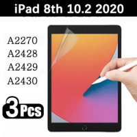 (3 Packs) Paper Film For Apple iPad 10.2 2020 8th Generation A2270 A2428 A2429 A2430 Like Writing On Paper Screen Protector