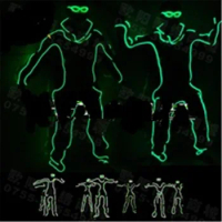 High Quality Led Flashing Robot Suits EL Wire Dance Costume And Glasses Stage Wear For Club, Bar, DHL Free Shipping