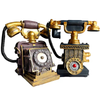 【PiNYU 品柚生活傢飾館】電話模型存錢筒(美式復古工業風假電話模型擺件裝飾擺飾品)