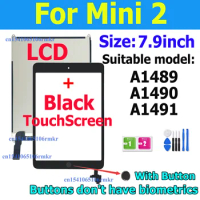 For iPad Mini 2 2nd A1489 A1490 A1491 Mini2 Touch Screen Black / White Digitizer Sensor Glass + LCD Display Screen Panel Monitor