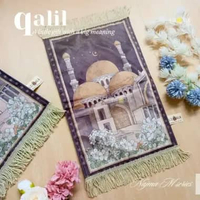 Sajadah Kepala Qalil New Velvet Antislip | Hadiah Ibadah Elegan | Box Coklat + Tasbih Mutiara 33 | M