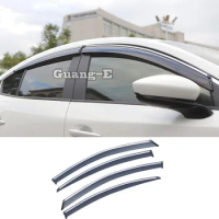 Car Styling Cover Stick Lamp Plastic Window Glass Wind Visor Rain/Sun Guard Vent For Mazda 3 Mazda3 Axela M3 2019 2020 2021 2022