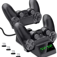 PS4 Controller Charger Station Dual USB Charging Station for PS4/PS4 Pro/PS4 Slim Controller Fast Charging Dock &amp; LED Indicator