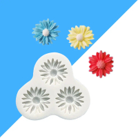 khuôn silicon vỉ 3 hoa cúc họa mi hc33 khuôn làm hoa gắn trên bánh trôi khuôn bánh khuôn nến
