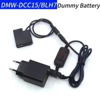 DMW DCC15 DC Coupler BLH7E BLH7 Dummy Battery&amp;18W Charger&amp;USB Power Cable for Panasonic DMC-GM1 GM5 GF7 GF8 GF9 LX10 LX15 GF9XGK