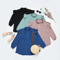 Kemeja Ralia Lady Crush Kemeja Wanita Korean Style - Arina Blouse - Atasan Kerja wanita Crinkle Rayo