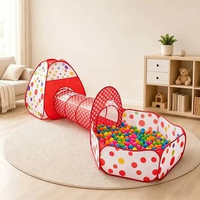 SK-M6 Mainan Tenda Anak Terowongan 4 in 1 + Kolam + Ring Basket Mainan Keranjang Mandi Bola Anak TEN
