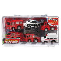 正版 玩具車 6款 緊急救援 車 車子 汽車 玩具 消防車 救護車 警車 兒童 幼兒 兒童車 小車子 T00120351