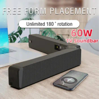 60W TV Sound Bar BT 5.1 Wireless Speakers with FM Collapsible Soundbar Home Theater Surround Sound System TF Card/Aux/RCA