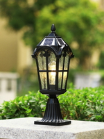 太陽能柱頭燈歐式戶外庭院燈美式防水圍墻柱燈超亮別墅花園柱子燈