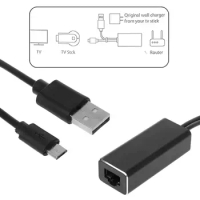 100 Mbps USB Ethernet Adapter for Chromecast Micro USB2.0 To RJ45 for Fire Drop Shipping