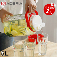 【ADERIA】日本進口手提式梅酒醃漬玻璃瓶5L-買一送一(醃漬 梅酒罐 玻璃)