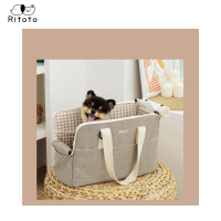 【韓國Ritoto】寵物外出單肩手提包 - 卡其棕(可斜背 可側背 寵物外出背包 寵物外出提袋)