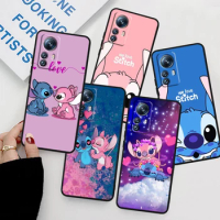 Anime Stitch Cute Disney Black Soft Cover Phone Case For Xiaomi Mi 13 12T 12 11T 11i 11 A3 10T 10 CC9E Pro Lite Ultra 5G
