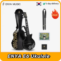 Enya E6 Ukulele 26 Inch Intelligent Acoustic , 4 Strings Shock Pickups, 18-tooth Cast Gold Agate