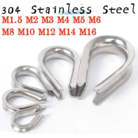 1-10pcs M1.5 M2 M3 M4 M5 M6 M8 M10 M12 M14 M16 304 A2 Stainless Steel Chicken Heart Ring Steel Wire Rope Triangular Ring Sleeve