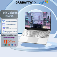 CARBAYTA Intel Celeron 111th N5095 Windows 10 11 Ram 16GB Rom 512GB 1TB 2TB SSD Computer 2.4G/5.0G Wifi Bluetooth Gaming Laptop