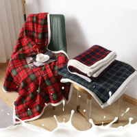 Winter Warm Blanket Bed Sofa Blanket Single Layer Vintage Throw Blanket Nap Blanket Polyester Blanket for Christmas