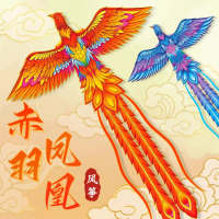 2026 New Phoenix Kite, Chinese Style Phoenix Children's Kite, Easy to Fly, Long Tail Adult Kite, Eas