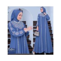 Batari Dress Gamis Pesta Kondangan Wanita Bahan Ceruty Babydoll Aplikasi Bordir Ukuran Jumbo