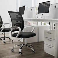 Office Chair Lumbar Support 360 Swivel Lift Desk Armchair Wheels House Chair Ergonomic Gaming Desk Headrest Easy Furniture