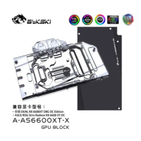 Bykski GPU Water Block for ASUS DUAL ROG Strix Radeon / RX 6600 XT O8G OC , Radiator Water Cooling Liquid Cooler, A-AS6600XT-X