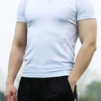 Men's Compression Shirts Men Short Sleeve Athletic Cold Weather Baselayer Undershirt Gear Tshirt For Sports Workout