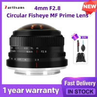 7artisans 4mm F2.8 Circular Fisheye MF Prime Lens For Sony E Fujifx Micro 4/3 Canon EOS-M Mount Cameras