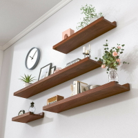 實木墻上置物架層板隔板墻壁掛墻面擱板客廳電視墻裝飾一字木板子