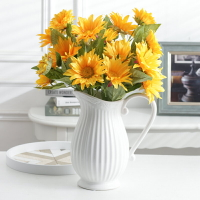 花瓶擺件客廳插花瓷器向日葵仿真餐桌客廳臥室裝飾品現代美式花瓶