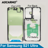 Aocarmo For Samsung Galaxy S21 Ultra S21U Front LCD + Back Cover Waterproof Adhesive Sticker Glue