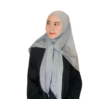 Hujab segi tiga instan oval jersey Jilbab Segitiga Simple Muslim Kerudung Empat Panjang