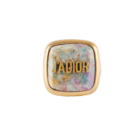Dior迪奧 新款復古仿石「J ADIOR」英文字母個性戒指 52M(淺綠)