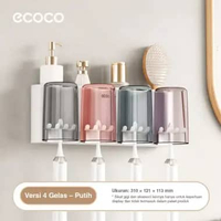 ECOCO Wall-Mounted Antibacterial Toothbrush Holder - Tempat Sikat Gigi Dinding Antibakteri / Holder 