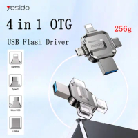Yesido 4 in 1 Type-C OTG USB Flash Drive OTG 32GB Lightning 64GB USB3.0 Stick 128GB 256GB Memory Stick For iPhone Android PC