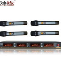 Bolymic 4 Channels wireless microphone UHF PLL Wireless Karaoke Microphone