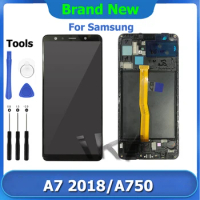 A7 2018 LCD Display Touch Screen Digitizer Assembly For Samsung Galaxy A750 Super AMOLED Pantalla SM-A750F Screen Replacement