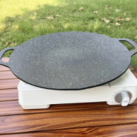 BBQ Grill Pan Non-stick Cooking Pans Multi-purpose Induction Cooker Round for Outdoor Camping Kitchen Bakeware Household Tools