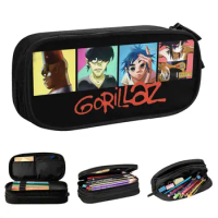 Gorillaz Rock Pencil Cases Fun Music Pen Holder Bag Girls Boys Big Capacity Students School Gift Pencil Box