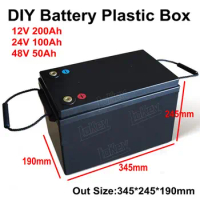 DIY battery box 12V 24V 48V 80ah 100ah 120ah 180Ah 200Ah li ion lifepo4 LTO lithium diy battery waterproof plastic empty case