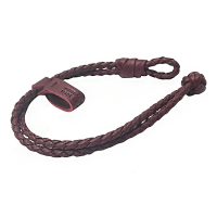 BOTTEGA VENETA 寶緹嘉 612983 經典手工編織羊皮球結雙層手環(酒紅色S號)