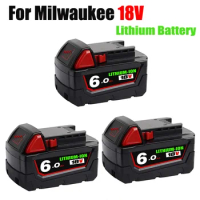 Rechargeable Batteries For Milwaukee M18B5 XC Lithium ION Battery 18v 6.0Ah battery charger For Milwaukee M18 12V~18V