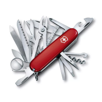 【Victorinox 瑞士維氏】瑞士刀 SWISS CHAMP 33用刀-紅(1.6795)