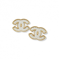 CHANEL 夾式耳環 (立體雙C 金色)